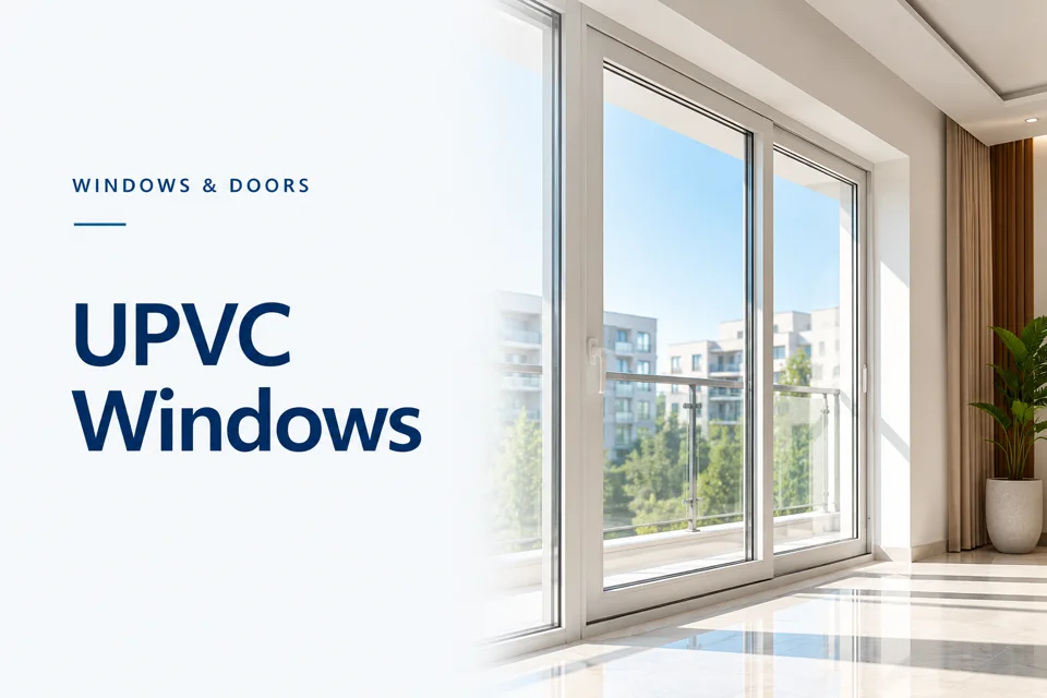 White UPVC windows in a bright modern interior